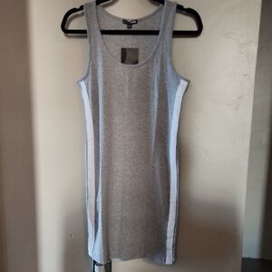 Fashion Nova Gray & White Dress